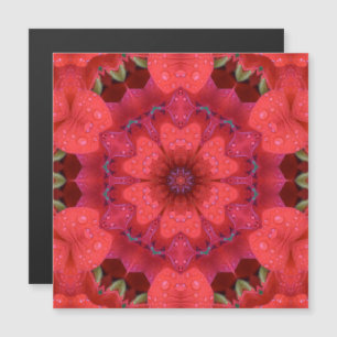 Rain Kissed Scarlet Kaleidoscope Magnetic Card