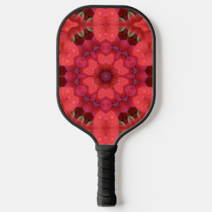 Rain Kissed Scarlet Kaleidoscope Pickleball Paddle