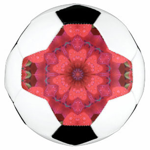Rain Kissed Scarlet Kaleidoscope Soccer Ball