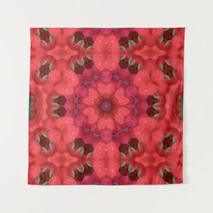 Rain Kissed Scarlet Kaleidoscope Tapestry