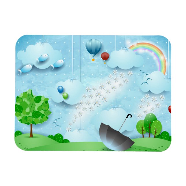 Rain of Flowers Magnet (Horizontal)