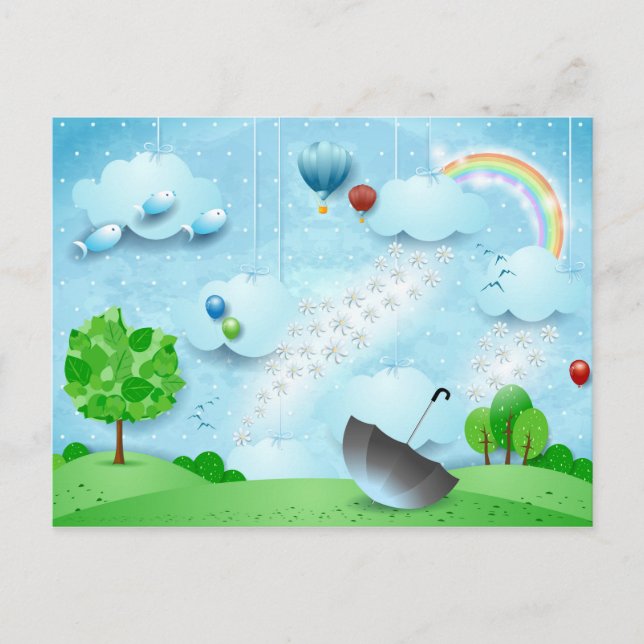 Rain of Flowers Postcard (Front)