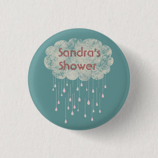 Rain of Love Shower Guest Custom Button Blue