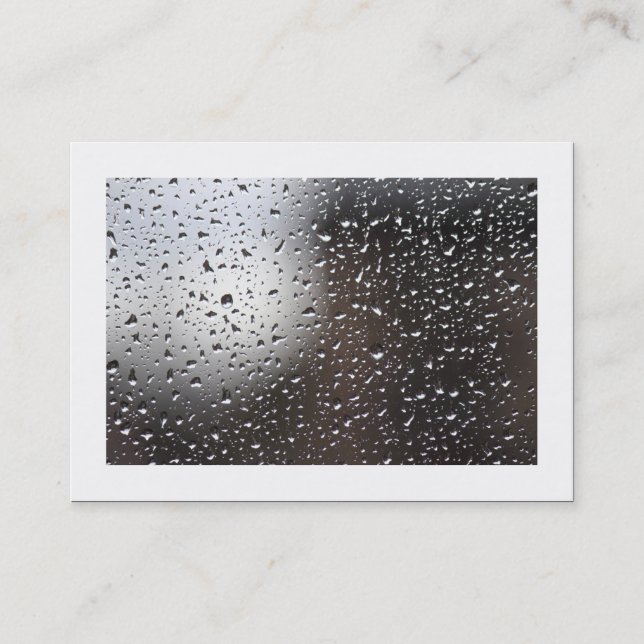 Rain on a Window (Bordered) Business Card (Front)