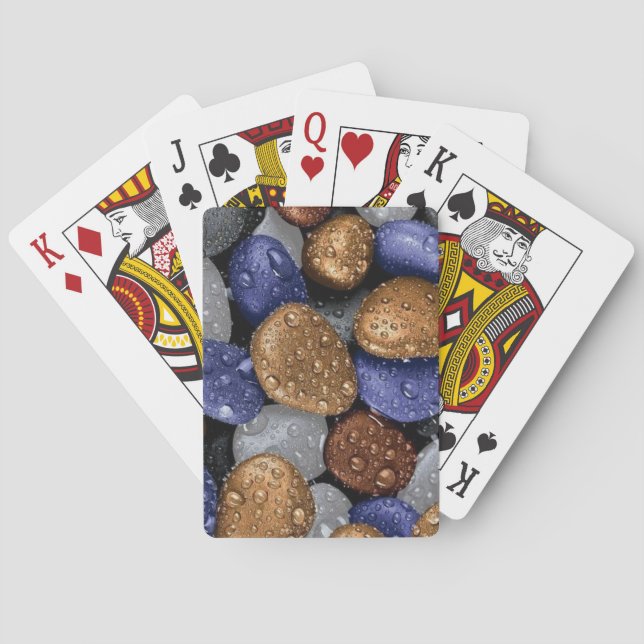 Rain on Colourful Rocks Playing Cards (Back)