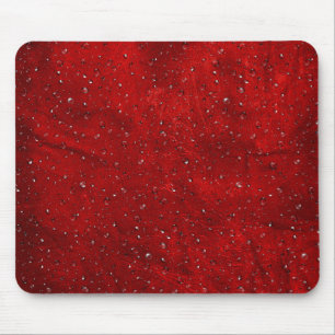 Rain on Red Leather Mouse Pad