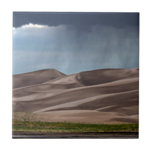 Rain on the Great Sand Dunes Ceramic Tile