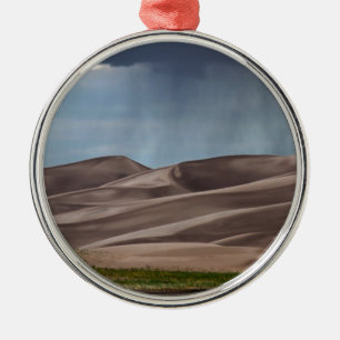 Rain on the Great Sand Dunes Metal Ornament