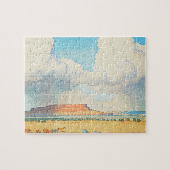 Rain on the Mesa by Maynard Dixon Jigsaw Puzzle (Horizontal)