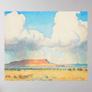 Rain on the Mesa by Maynard Dixon Poster