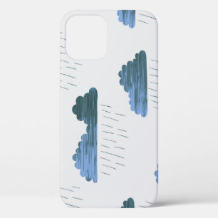 Rain Pattern: Dark Clouds Vintage iPhone 12 Case
