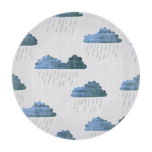 Rain Pattern: Dark Clouds Vintage Cutting Board