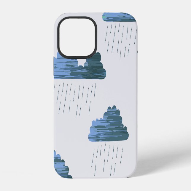 Rain Pattern: Dark Clouds Vintage iPhone Case (Back)