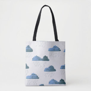 Rain pattern. Repeating vintage illustration with Tote Bag