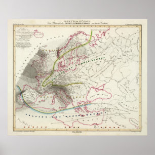 Rain Patterns in Europe Poster
