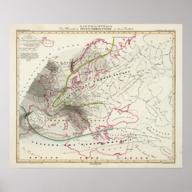 Rain Patterns in Europe Poster (Front)