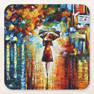 Rain Princess Fine Art Square Paper Coaster