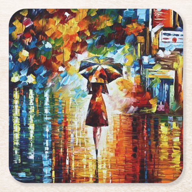 Rain Princess Fine Art Square Paper Coaster (Front)