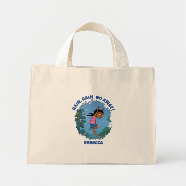 RAIN RAIN GO AWAY Black Girls Afro Mini Tote Bag (Front)
