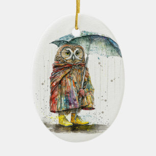 Rain Rain Go Away Ceramic Ornament