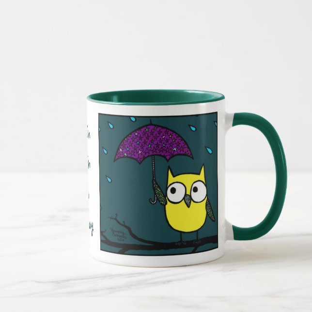 Rain Rain Go Away - Little Owl Mug (Right)
