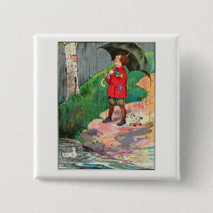 Rain, Rain, Go Away - Mother Goose Nursery Rhyme 15 Cm Square Badge