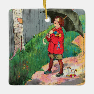Rain, Rain, Go Away - Mother Goose Nursery Rhyme Ceramic Ornament