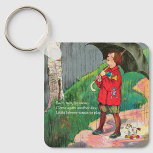 Rain, Rain, Go Away - Mother Goose Nursery Rhyme Key Ring