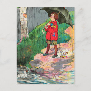 Rain, Rain, Go Away - Mother Goose Nursery Rhyme Postcard