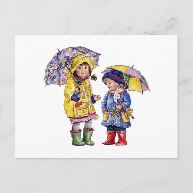 Rain, Rain Go Away.... Postcard (Front)