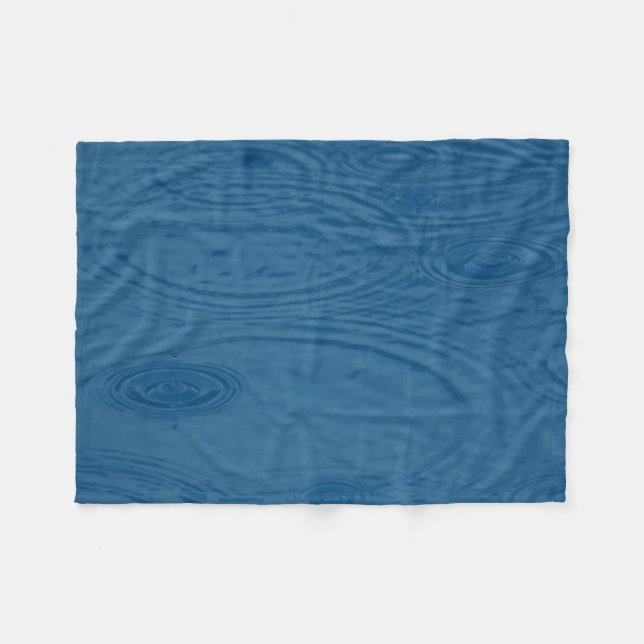 Rain Ripples (Blue Water Waves) Fleece Blanket (Front (Horizontal))