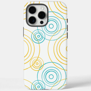 Rain Ripples pattern in Turquoise and Yellow iPhone 16 Pro Max Case
