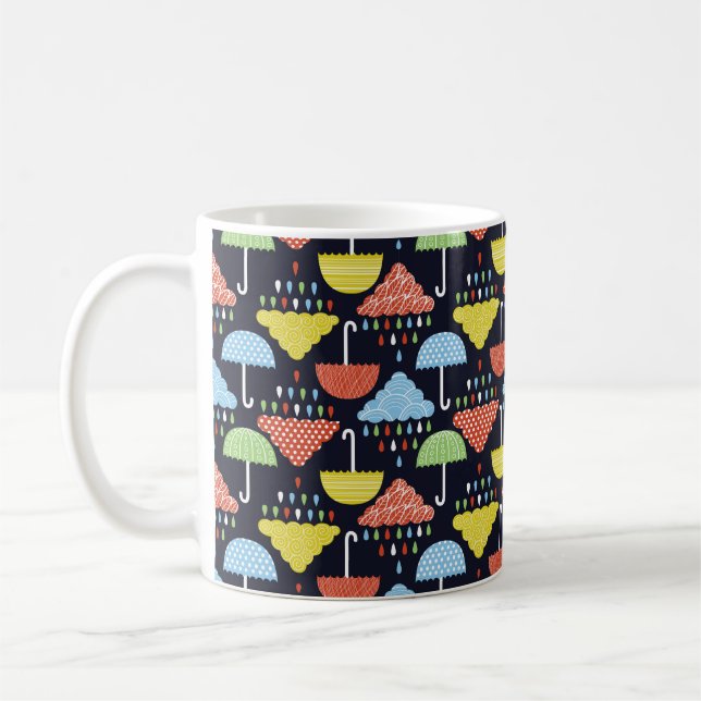 Rain seamless pattern coffee mug (Left)