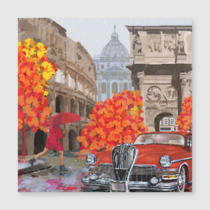 Rain-Soaked Rome Vintage Poster
