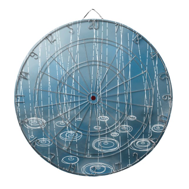 Rain Storm Blue Dartboard (Front)