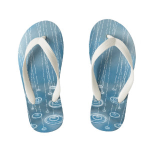 Rain Storm Blue Kid's Thongs
