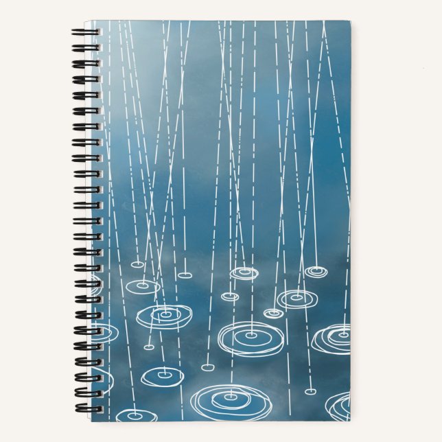 Rain Storm Blue Notebook (Front)