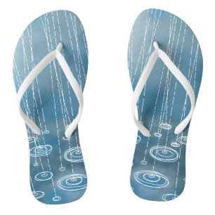 Rain Storm Blue Thongs