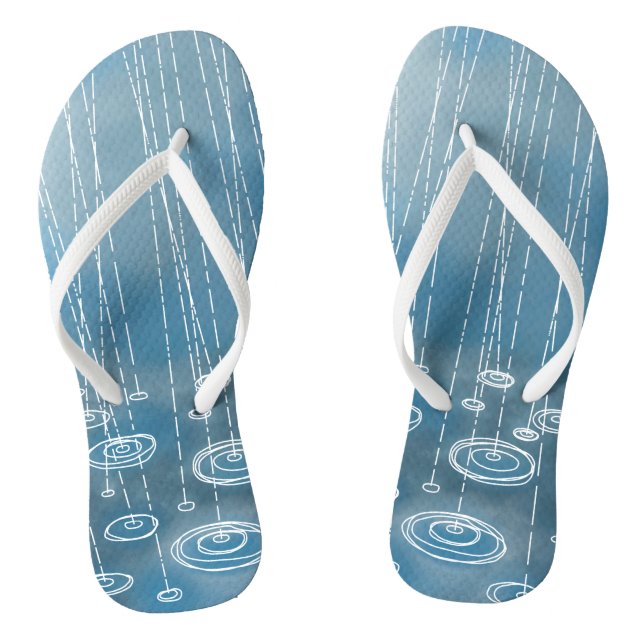Rain Storm Blue Thongs (Footbed)
