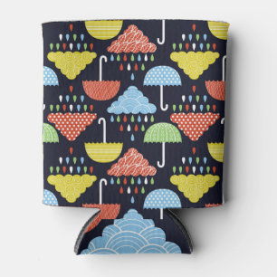 Rain Water Drops Seamless Pattern Can Cooler
