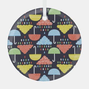 Rain Water Drops Seamless Pattern Glass Tree Decoration