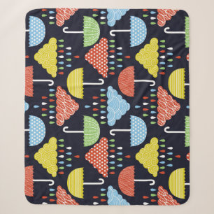 Rain Water Drops Seamless Pattern Sherpa Blanket