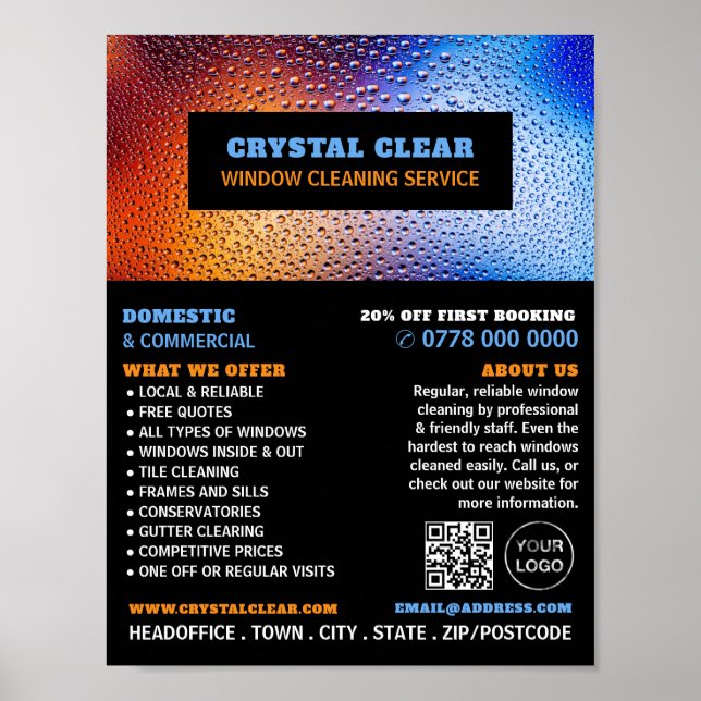 Rain Water, Window Cleaner, Cleaning Service Poster (Front)