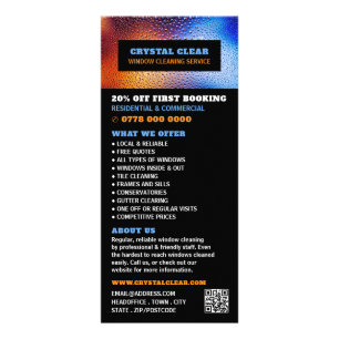 Rain Water, Window Cleaning Service Price List Rack Card