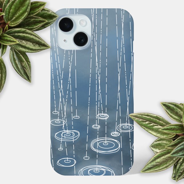 Rain Weather Blue Case-Mate iPhone Case (Rainy weather cell phone case)