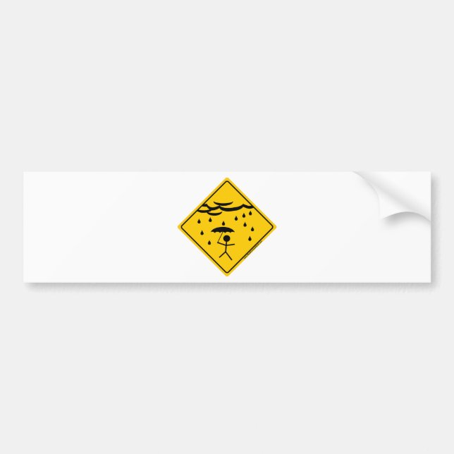 Rain Weather Warning Merchandise and Clothing Bumper Sticker (Front)