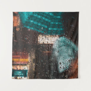 Rain wet water drip window nature tapestry