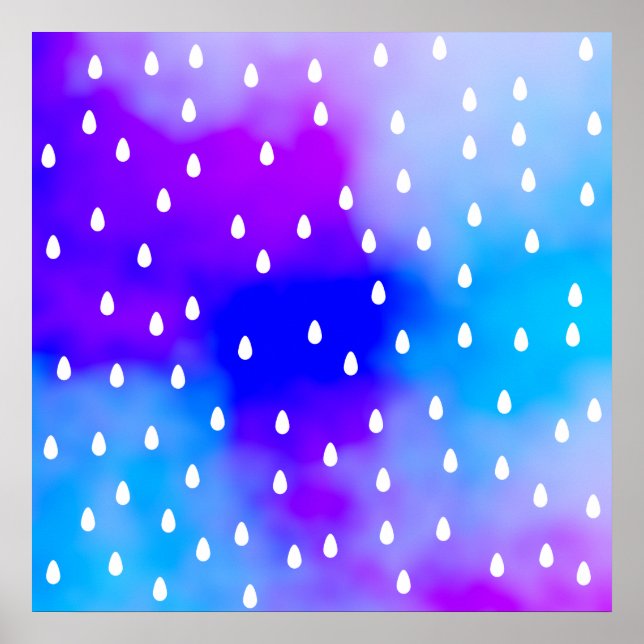 Rain with blue and purple cloudy sky. poster (Front)