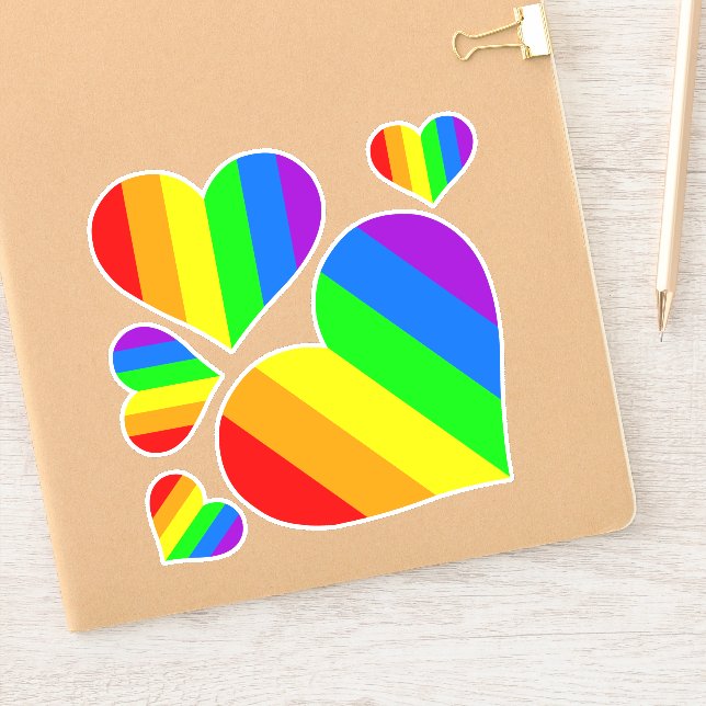 Rainbog Heart sticker (Notebook)