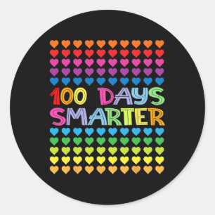 Rainbow 100 Days Of Brighter And Still Loving It H Classic Round Sticker